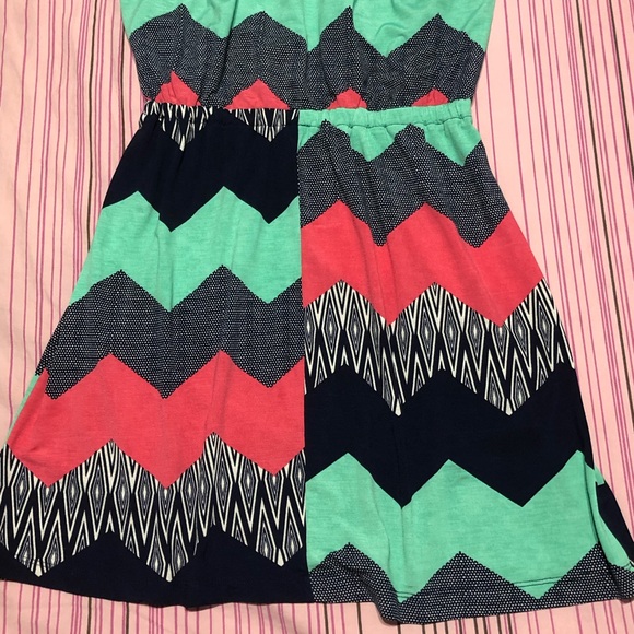 Patterned Zig-Zag Mini Dress - Picture 3 of 5